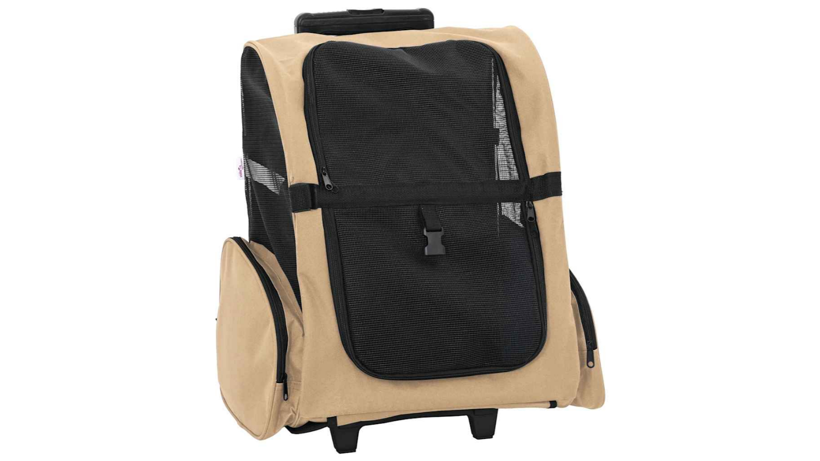 vidaXL 48 x 32 x 106cm Oxford Fabric 3-in-1 Design Pet Trolley - Sand