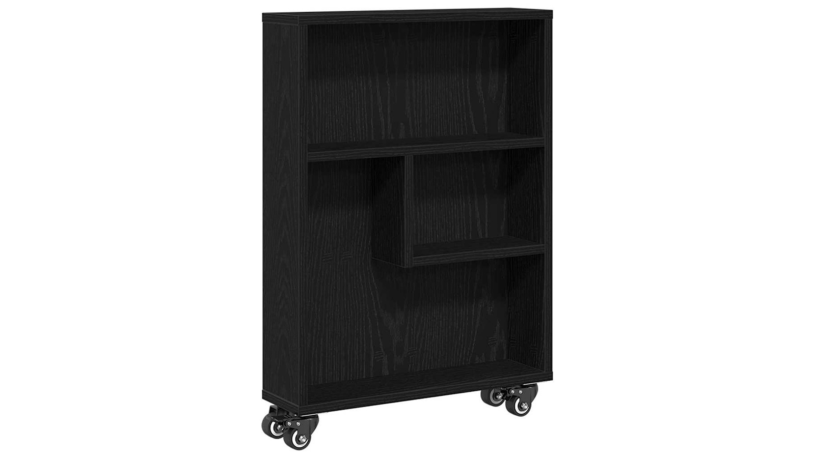 vidaXL Black Oak 48 x 13 x 68cm Narrow Storage Trolley