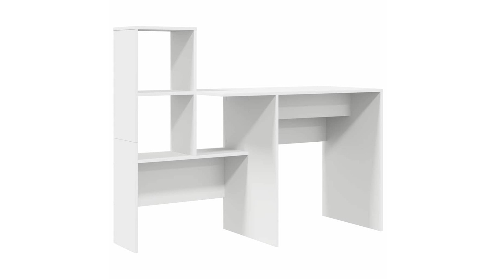 vidaXL White Engineered Wood 131.5 x 50 x 106.5cm Desk with Drawer