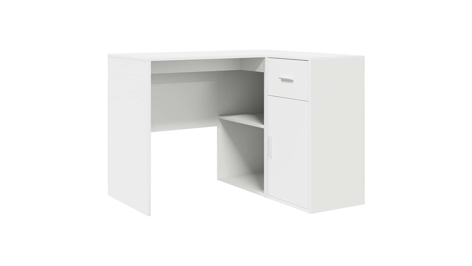 vidaXL White Engineered Wood 102 x 50 x 75cm Corner Desk with Drawer