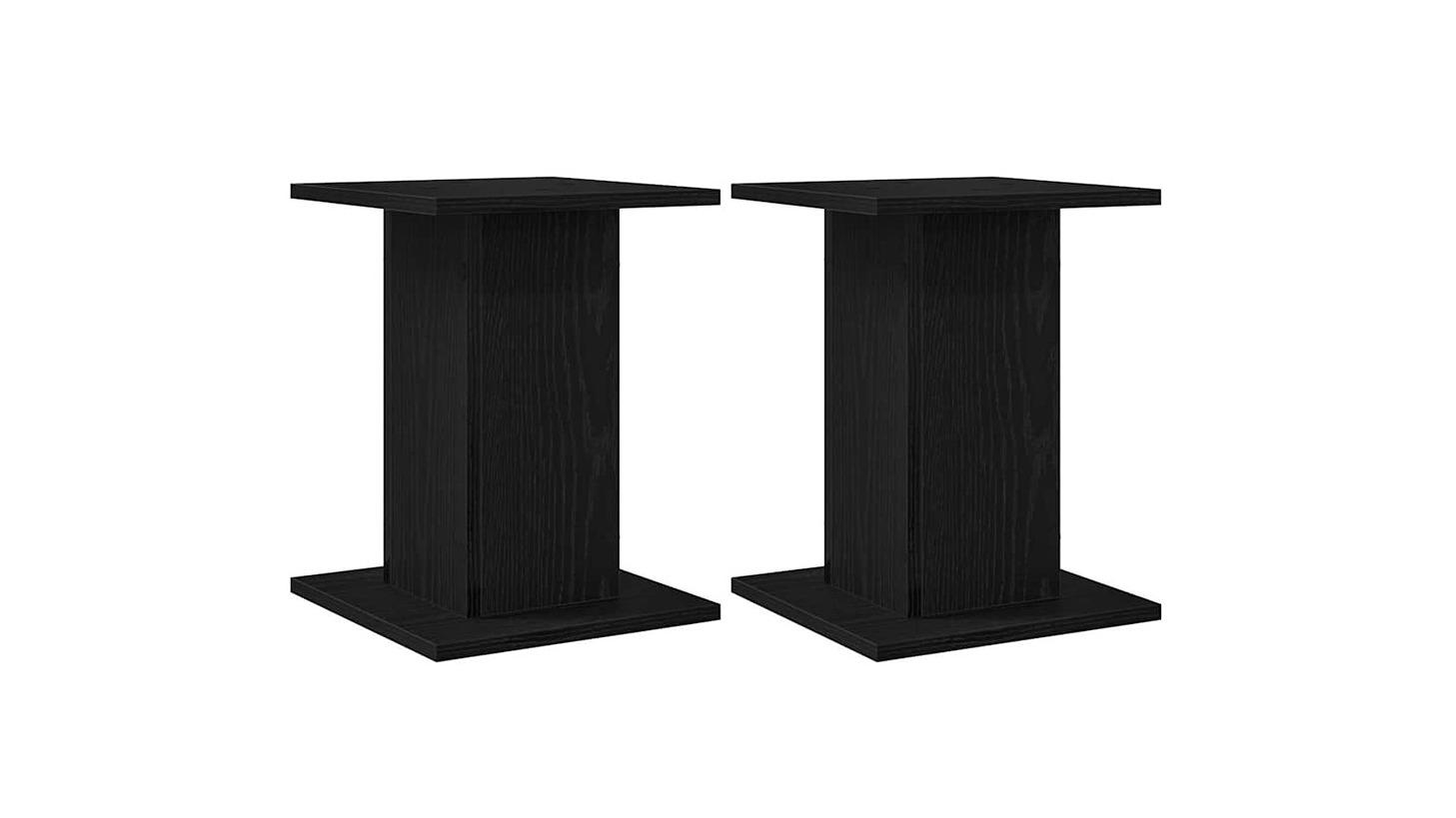 vidaXL 2 Piece Black Oak Engineered Wood 30 x 30 x 40cm Plant Stand