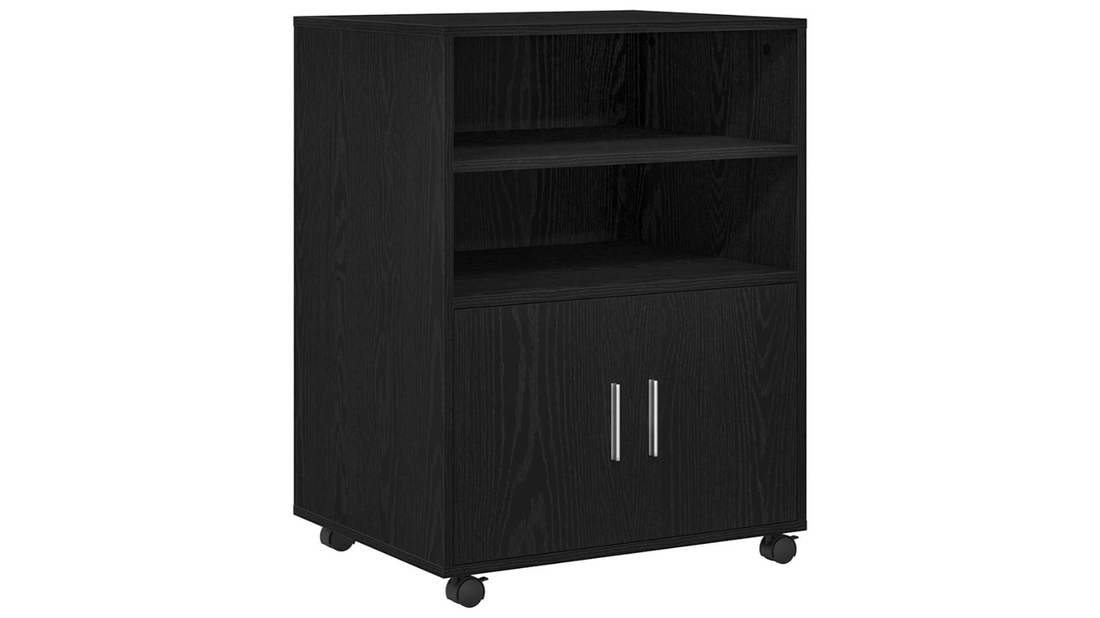 vidaXL 60 x 48 x 74.5cm Cabinet with Shelf and Wheel - Black Oak