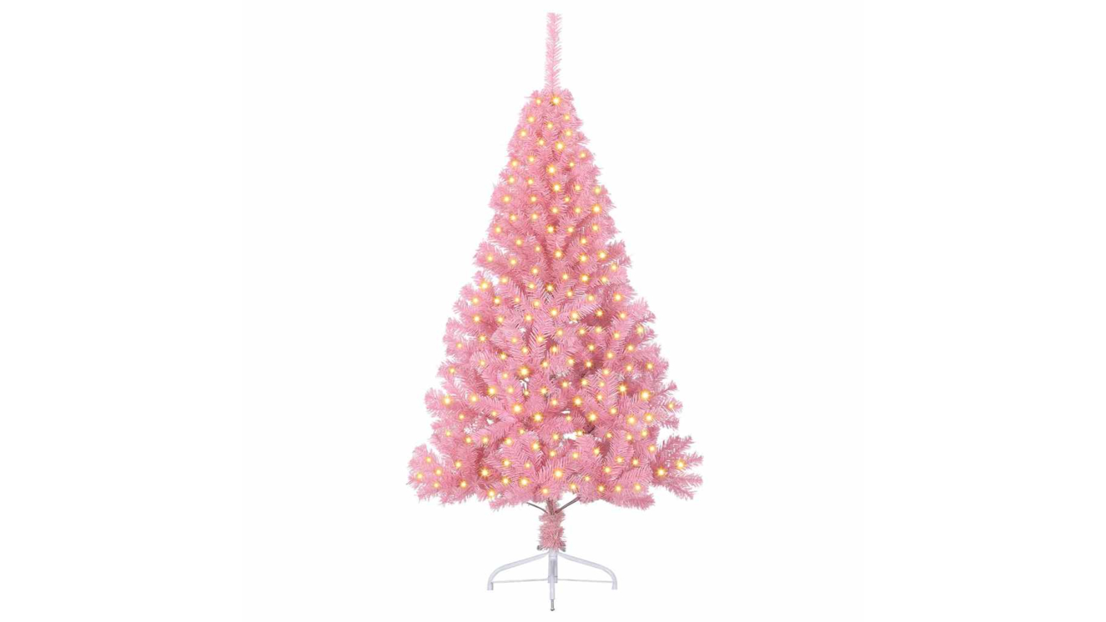 vidaXL Pink PVC Artificial Pre-lit Christmas Tree with 300 LED - 180cm
