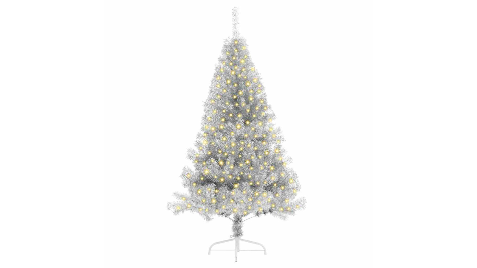 vidaXL Silver PET Artificial Pre-lit Christmas Tree - 180cm