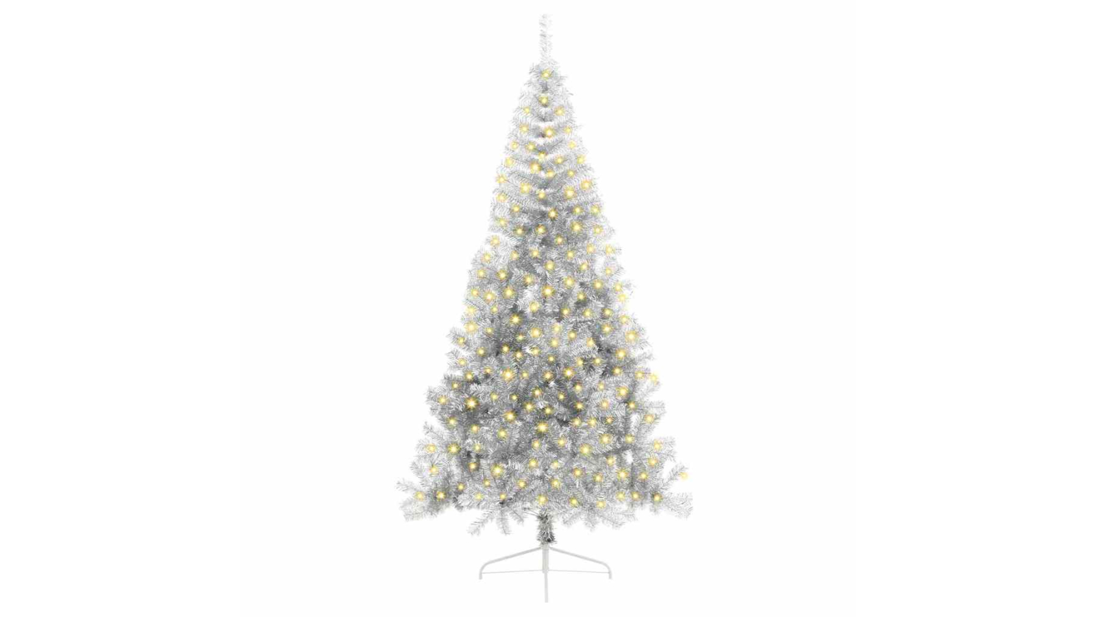 vidaXL Silver PET Artificial Pre-lit Christmas Tree - 210cm