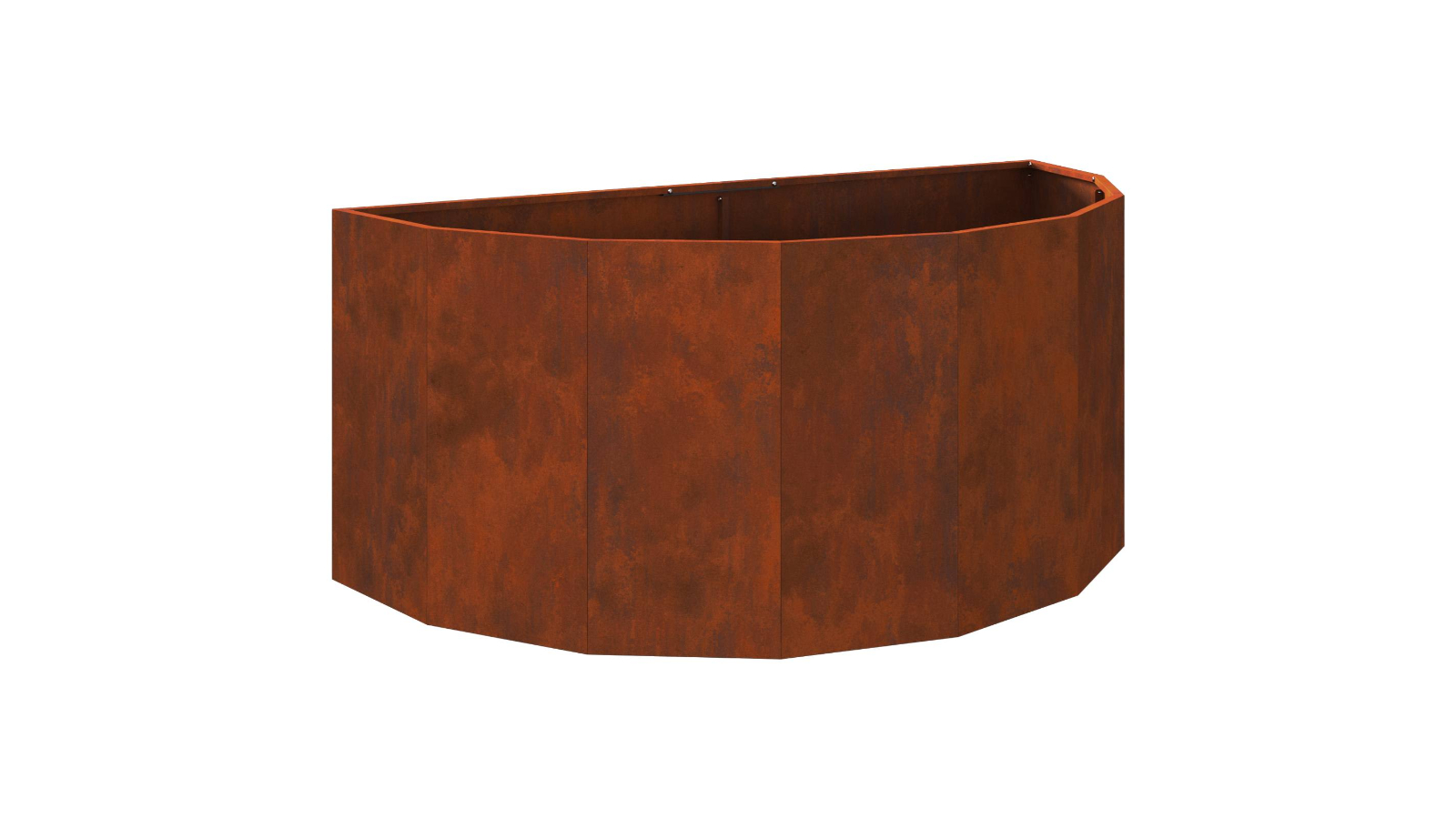 vidaXL Rusty Weathering Steel Half Round Planter - 120 x 60 x 50cm