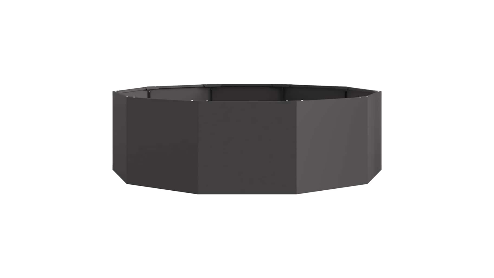 vidaXL Steel 120 x 120 x 35cm Round Planter - Black