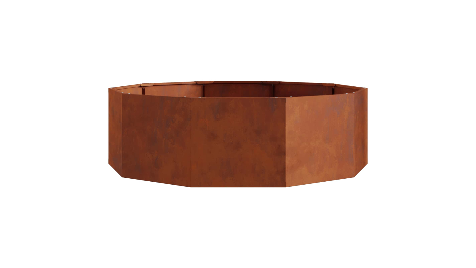 vidaXL Steel 120 x 120 x 35cm Round Planter - Rusty