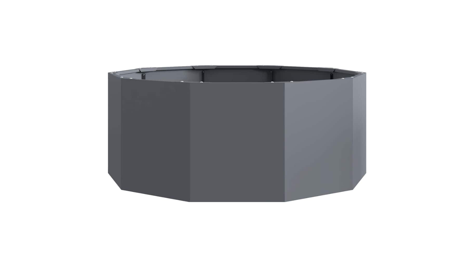 vidaXL Steel 90 x 90 x 35cm Round Planter - Anthracite