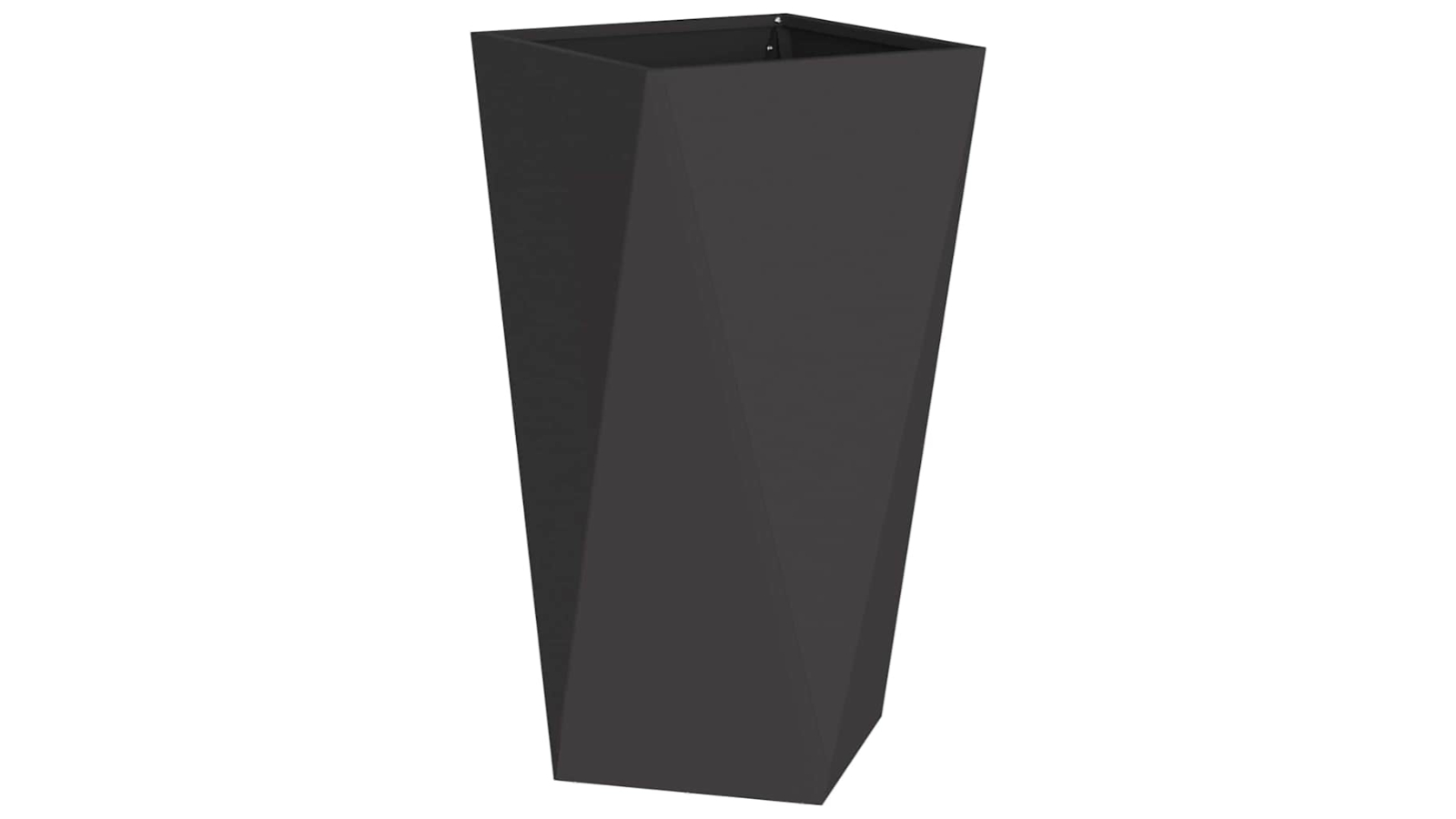 vidaXL Black Steel Geometric Rectangular Planter - 40 x 40 x 75cm