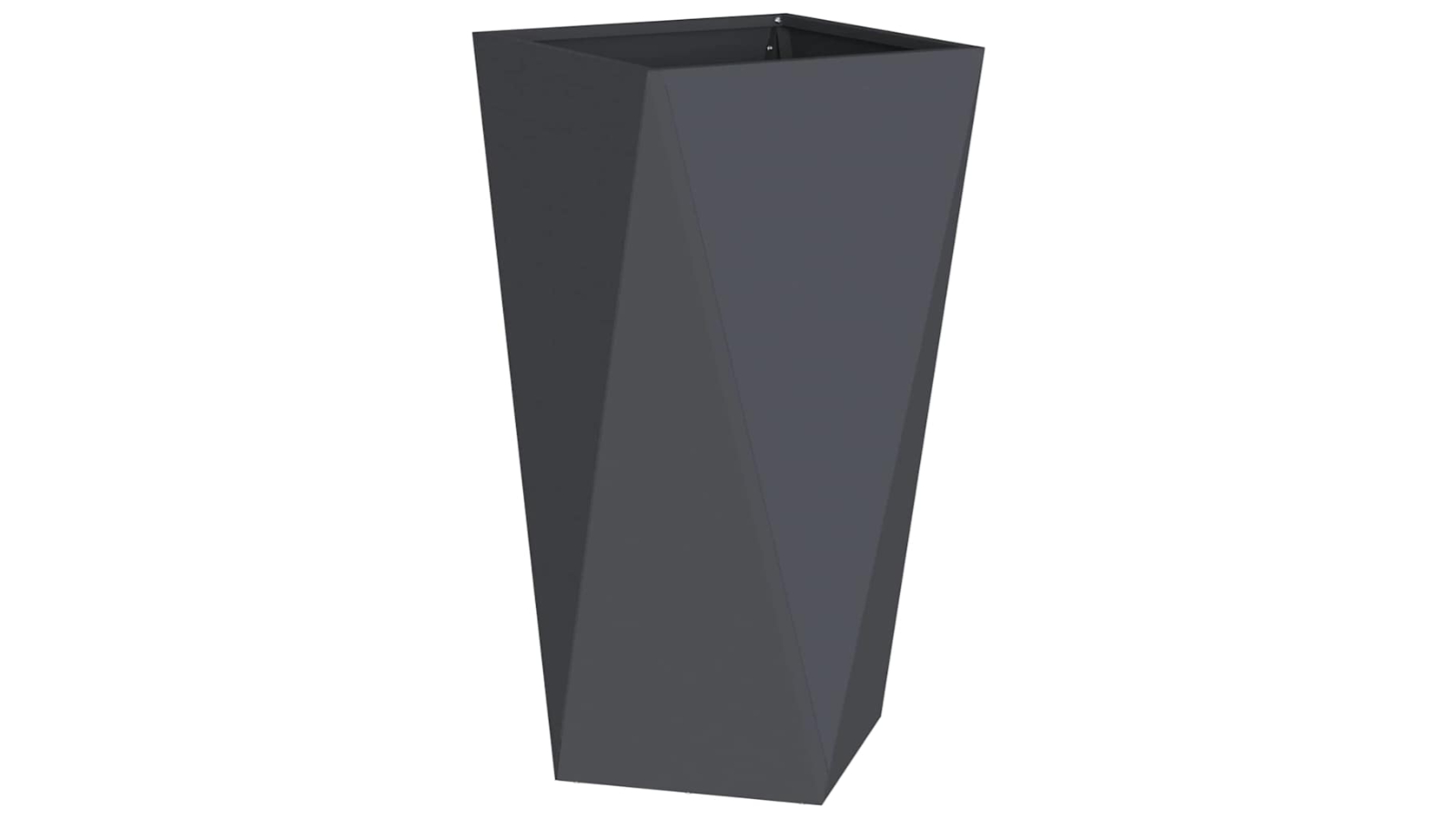 vidaXL Anthracite Steel Geometric Rectangular Planter - 40 x 40 x 75cm