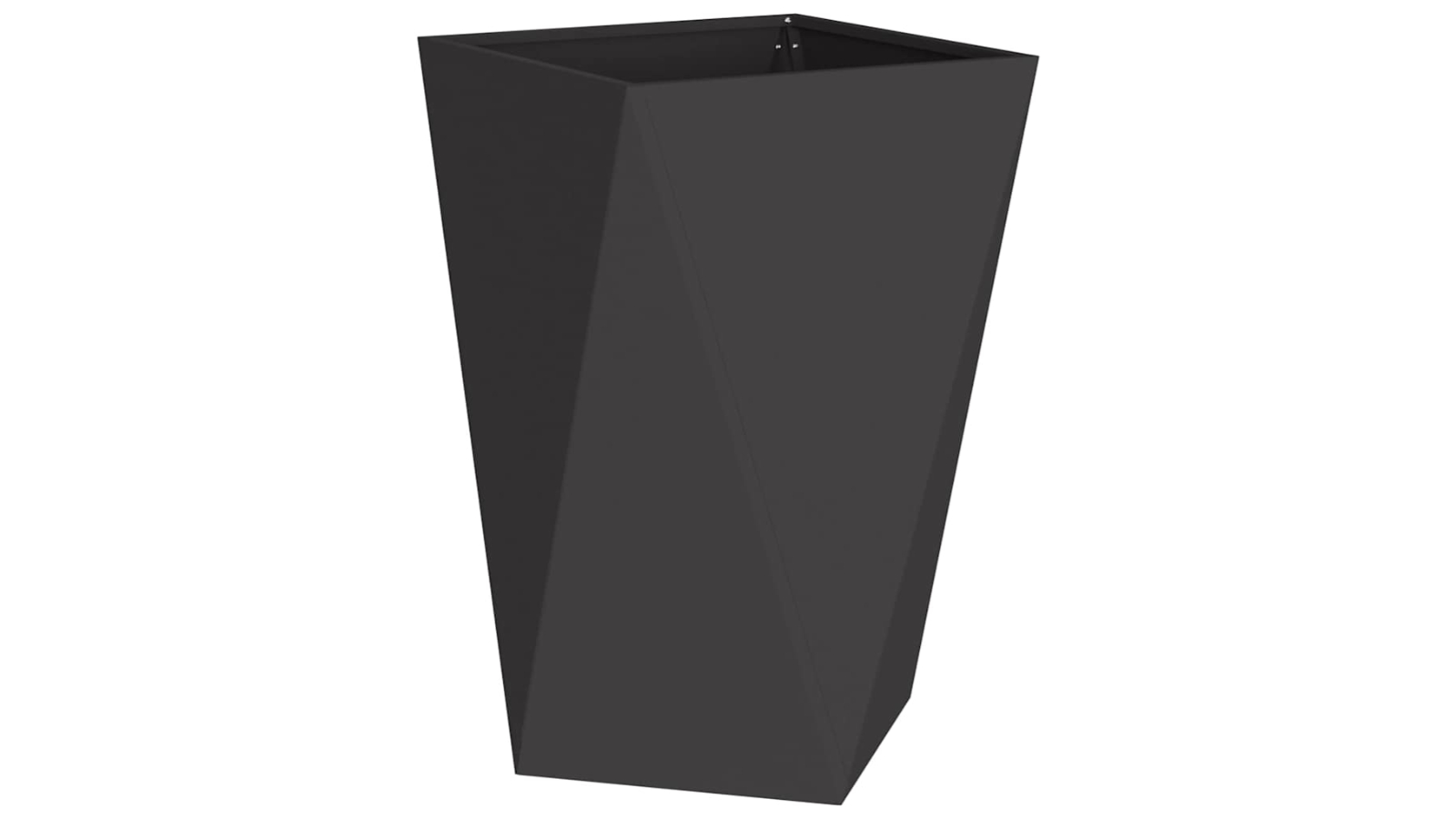 vidaXL Black Steel Geometric Rectangular Planter - 50 x 50 x 75cm