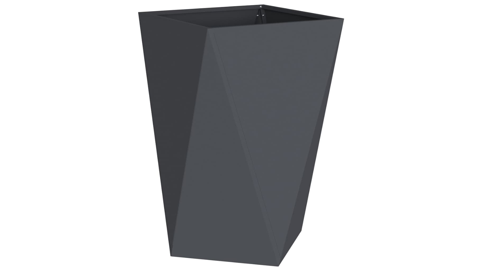 vidaXL Anthracite Steel Geometric Rectangular Planter - 50 x 50 x 75cm