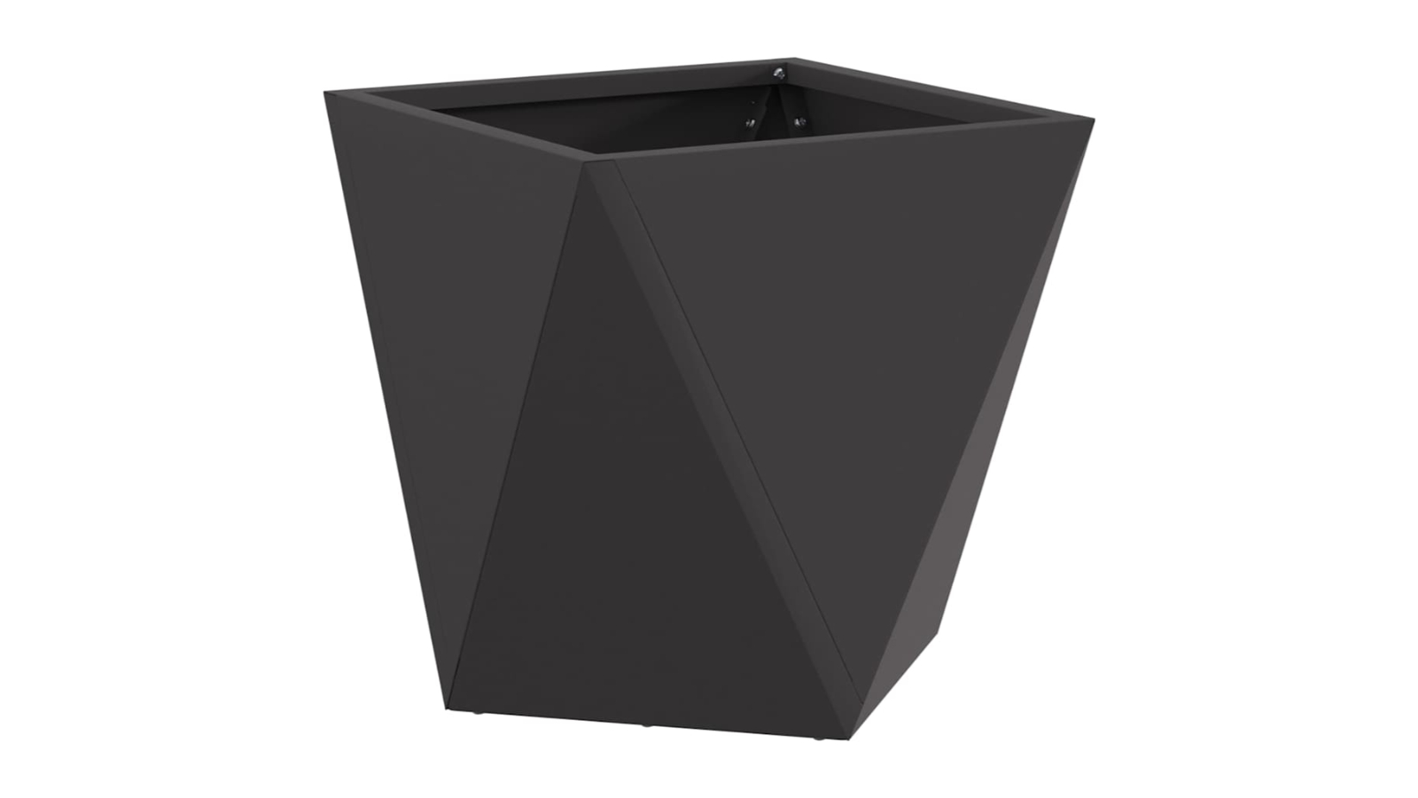 vidaXL Black Steel Geometric Rectangular Planter - 30 x 30 x 30cm