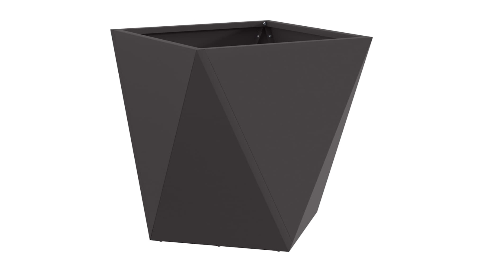 vidaXL Black Steel Geometric Rectangular Planter - 50 x 50 x 50cm