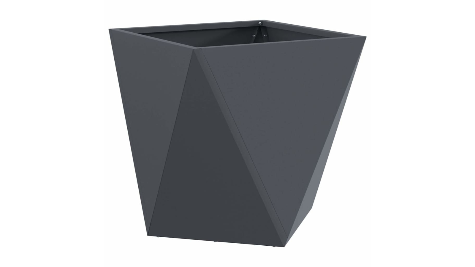 vidaXL Anthracite Steel Geometric Rectangular Planter - 50 x 50 x 50cm