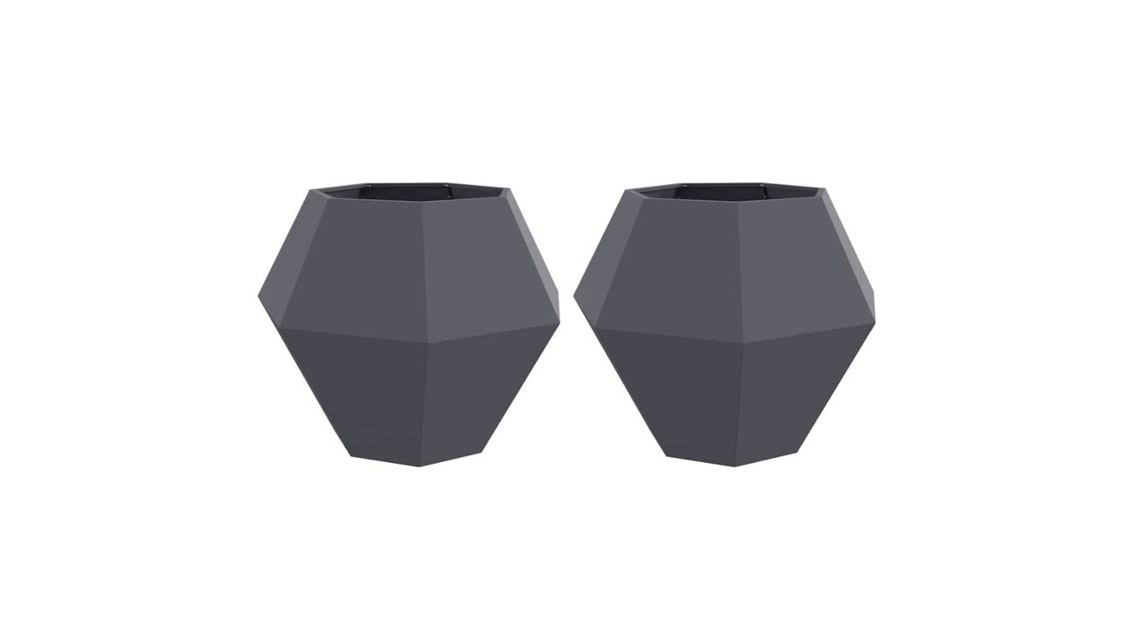 vidaXL 2 Piece Anthracite Steel Geometric Spherical Planter - 100 x 100 x 80cm