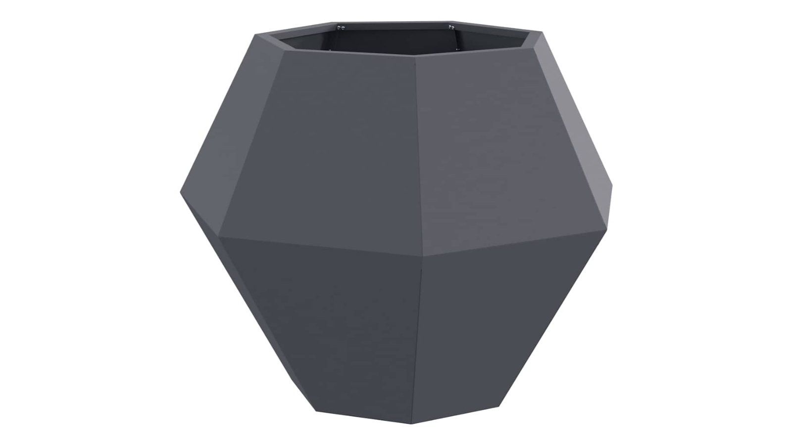 vidaXL Anthracite Steel Geometric Spherical Planter - 75 x 75 x 60cm