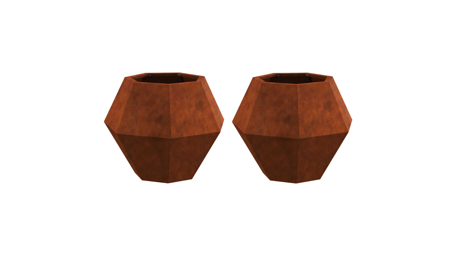 vidaXL 2 Piece Rusty Weathering Steel Geometric Spherical Planter - 50 x 50 x 40cm