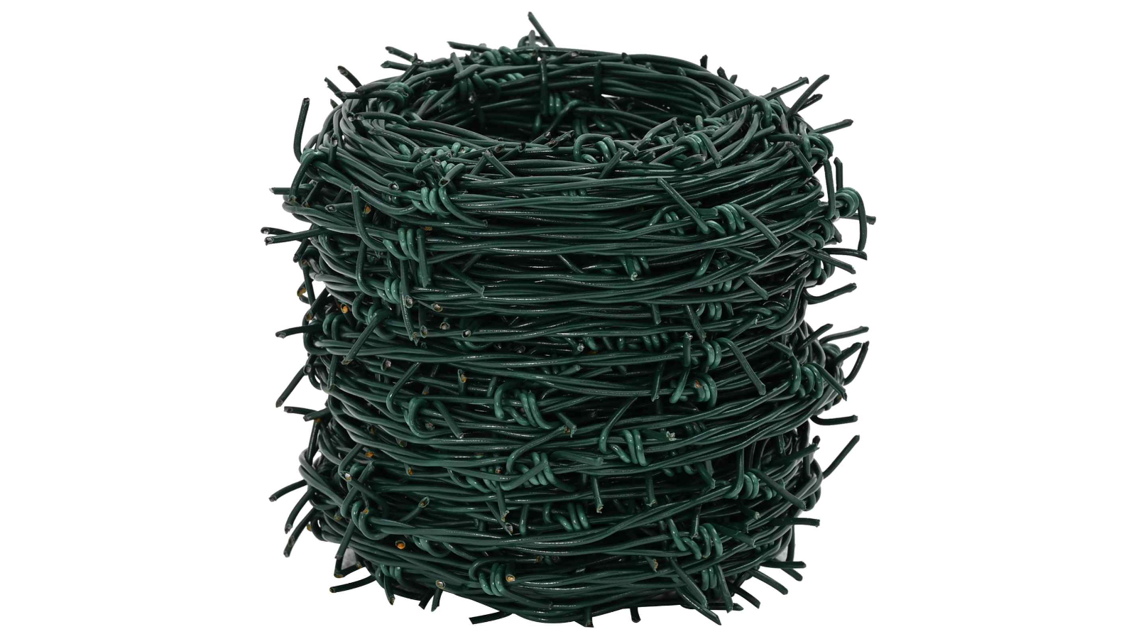 vidaXL 100metre Galvanised Steel Hot-Dip Barbed Wire - Green