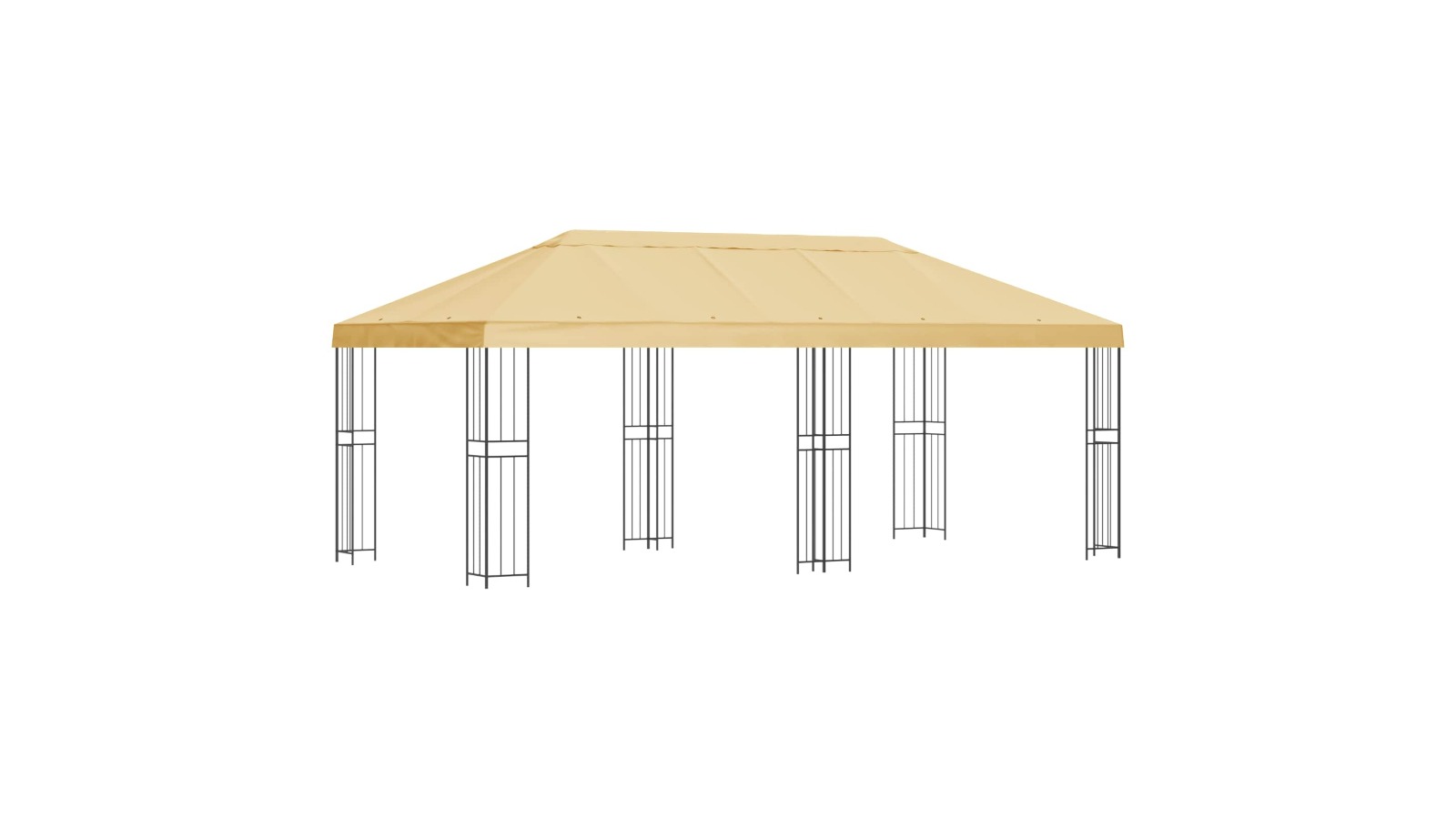 vidaXL  6 x 3m Polyester and Steel 190 Gazebo with Sidewall - Cream