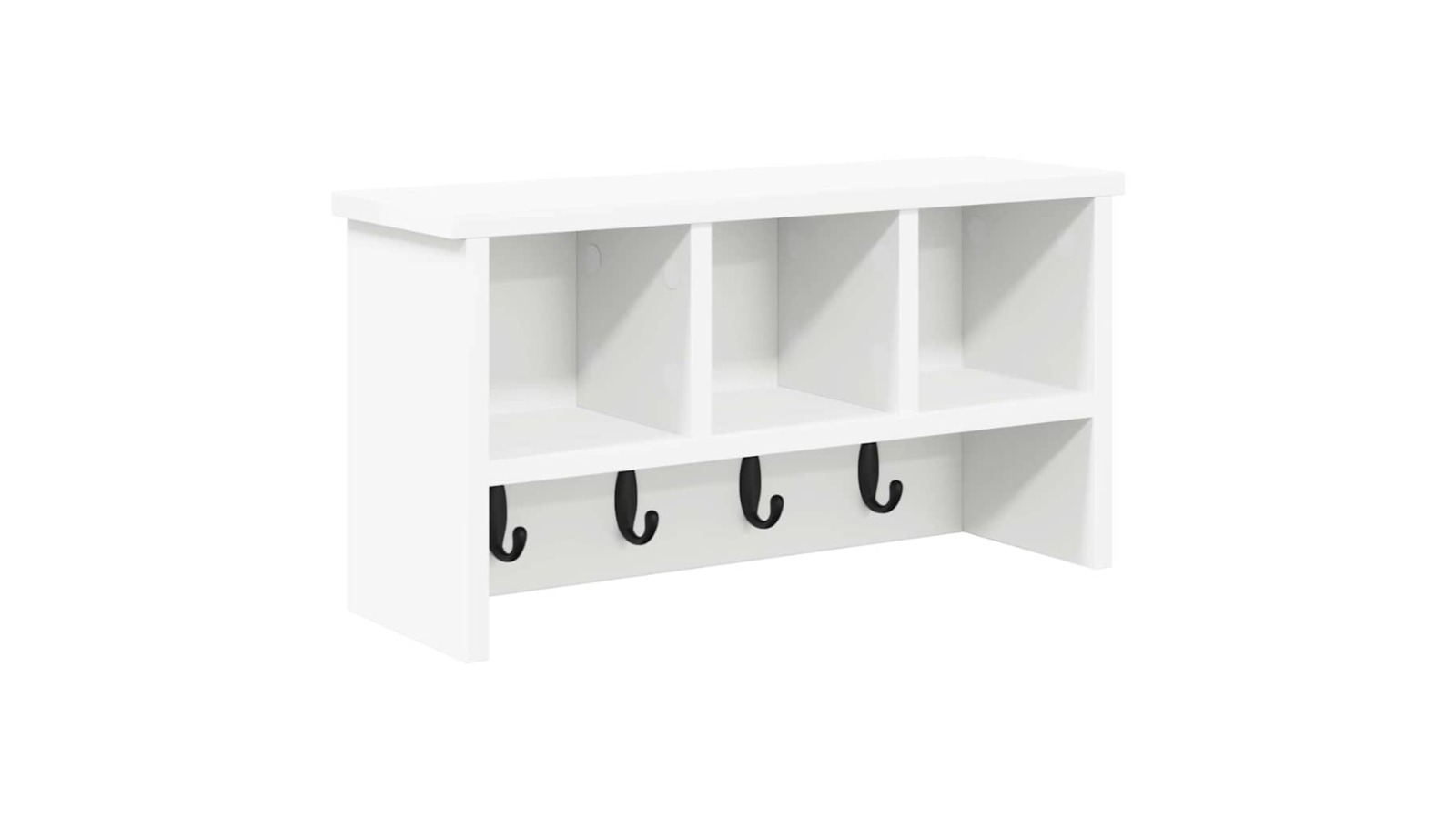 vidaXL White Engineered Wood Wall-Mounted Coat Rack - 50 x 16 x 26cm