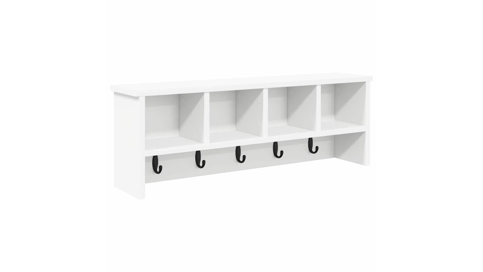 vidaXL White Engineered Wood Wall-Mounted Coat Rack - 75 x 16 x 26cm