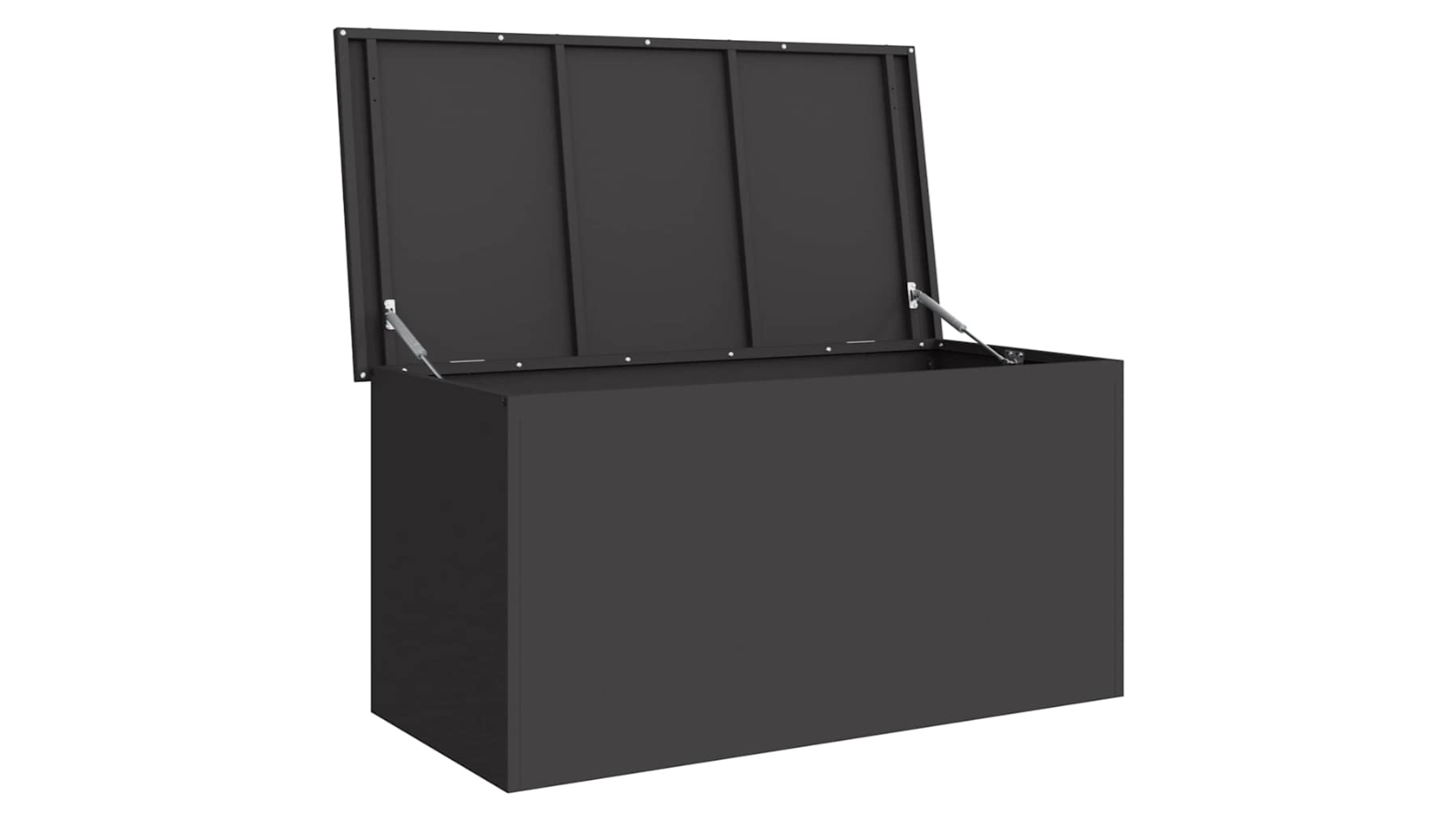 vidaXL Black Cold-Rolled Steel 100 x 50.5 x 50cm Outdoor Storage Box