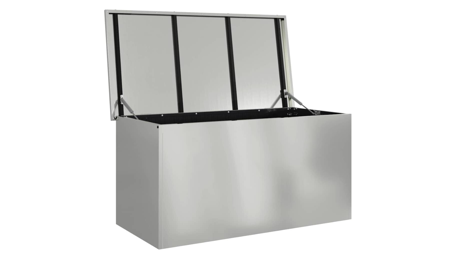 vidaXL Silver Galvanised Steel Outdoor 100 x 50.5 x 50cm Storage Box