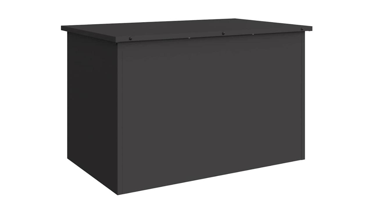 vidaXL Black Cold-Rolled Steel 80 x 50.5 x 50cm Outdoor Storage Box 