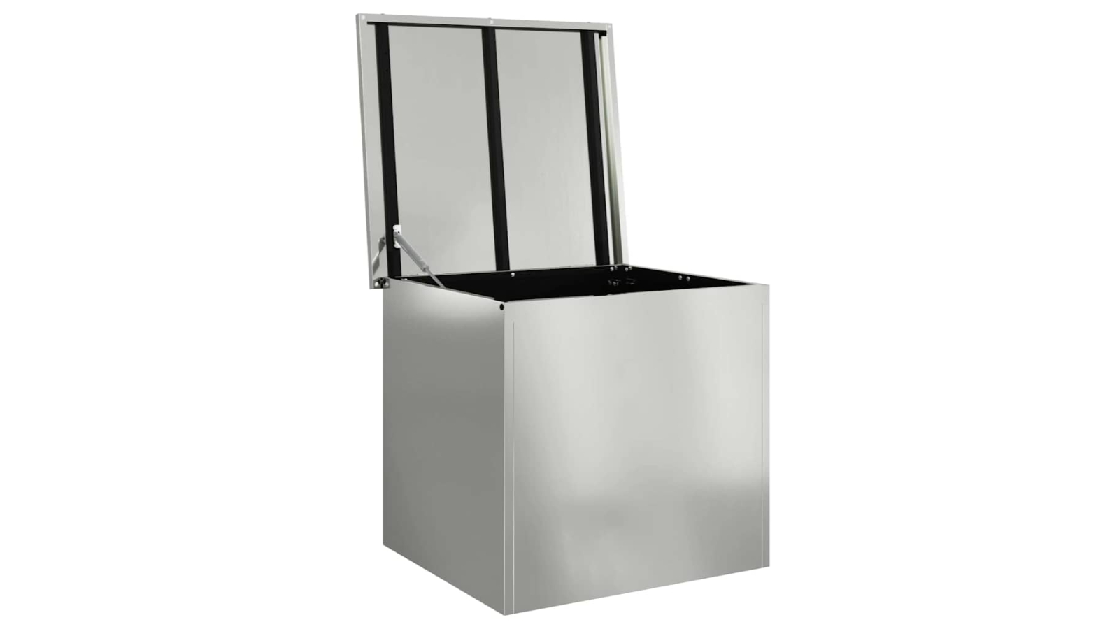 vidaXL Silver Galvanised Steel 55 x 50.5 x 50cm Outdoor Storage Box