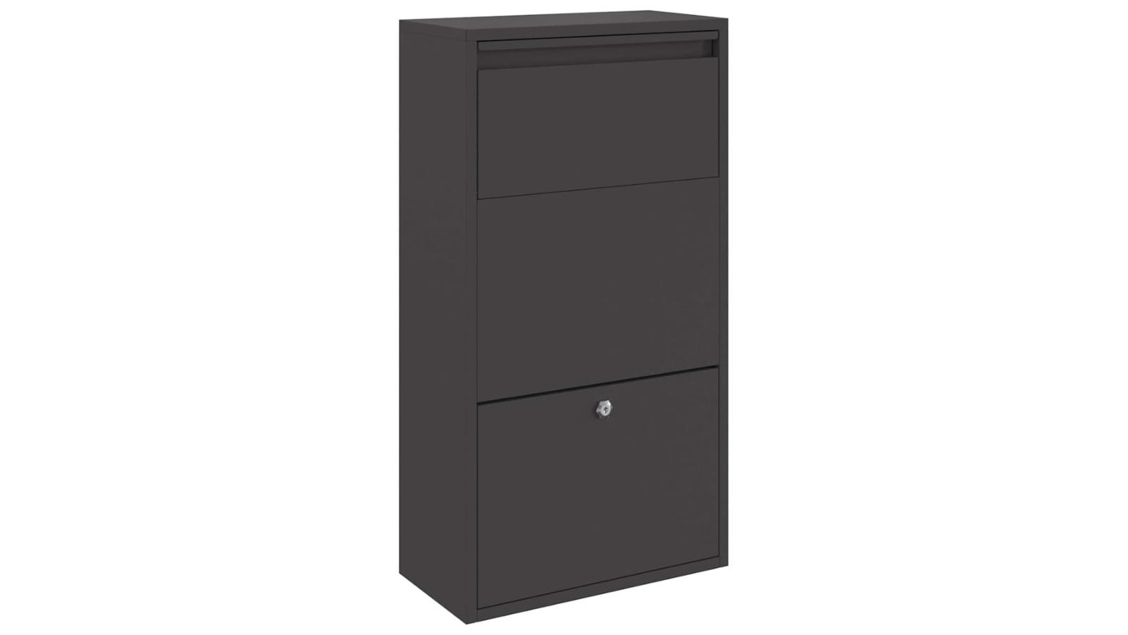 vidaXL Black Steel 44 x 22 x 82cm Parcel Drop Box with Storage