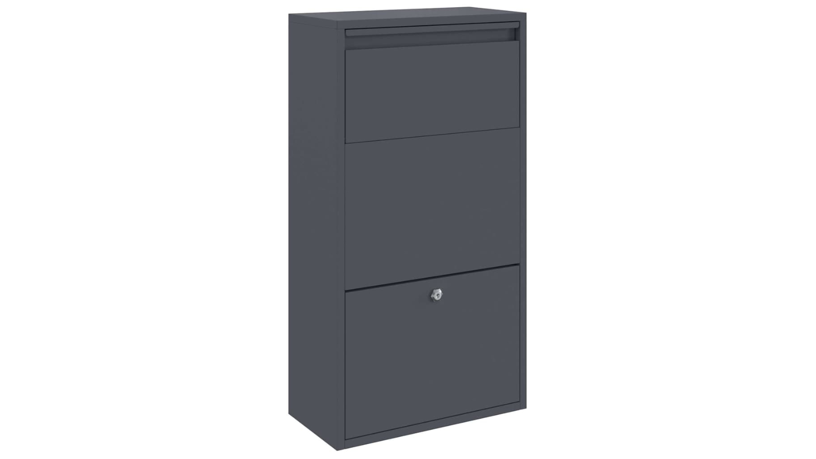 vidaXL 44 x 22 x 82cm Steel Parcel Drop Box with Storage - Anthracite 