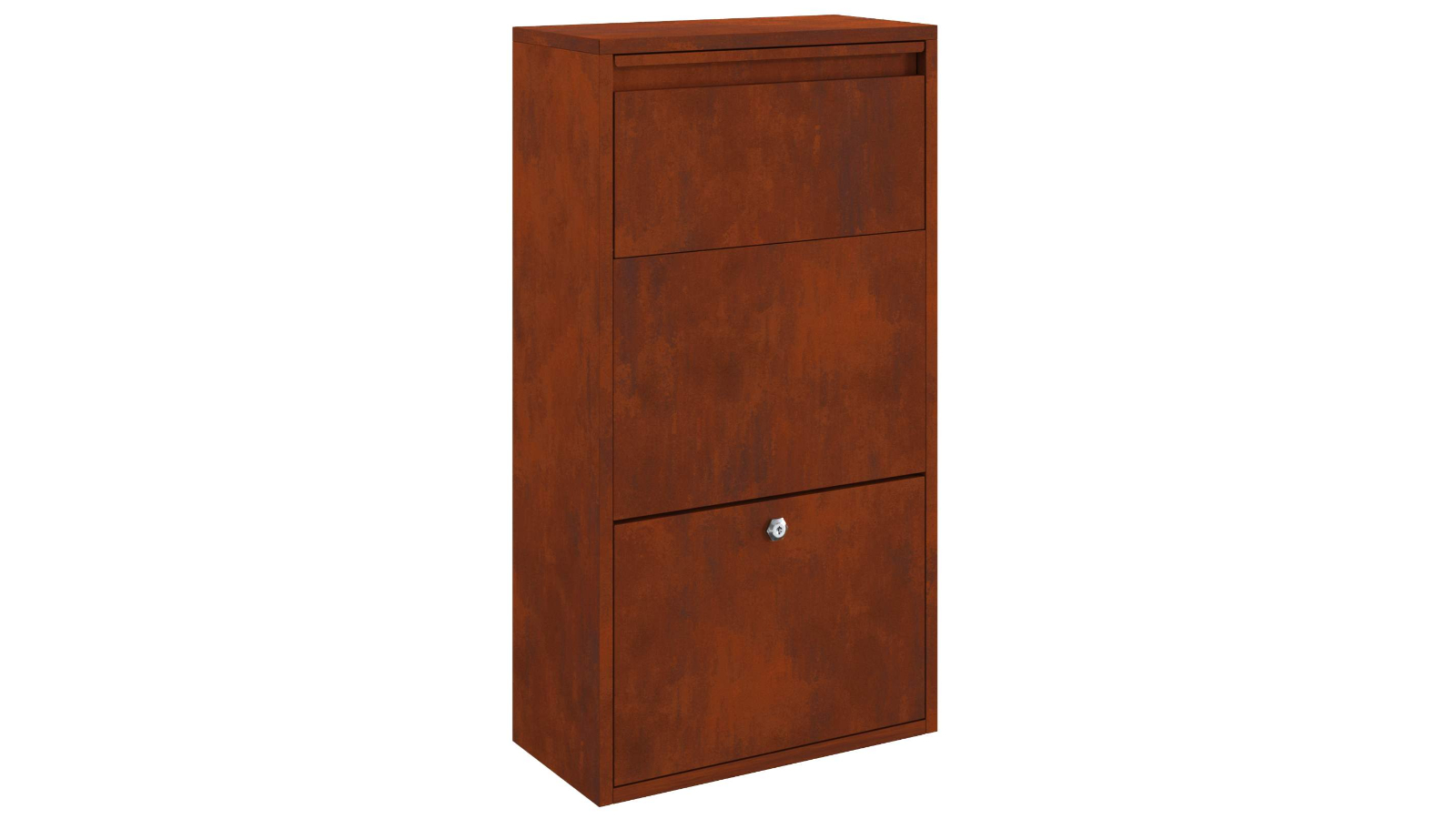 vidaXL 44 x 22 x 82cm Weathering Steel Parcel Drop Box - Rusty