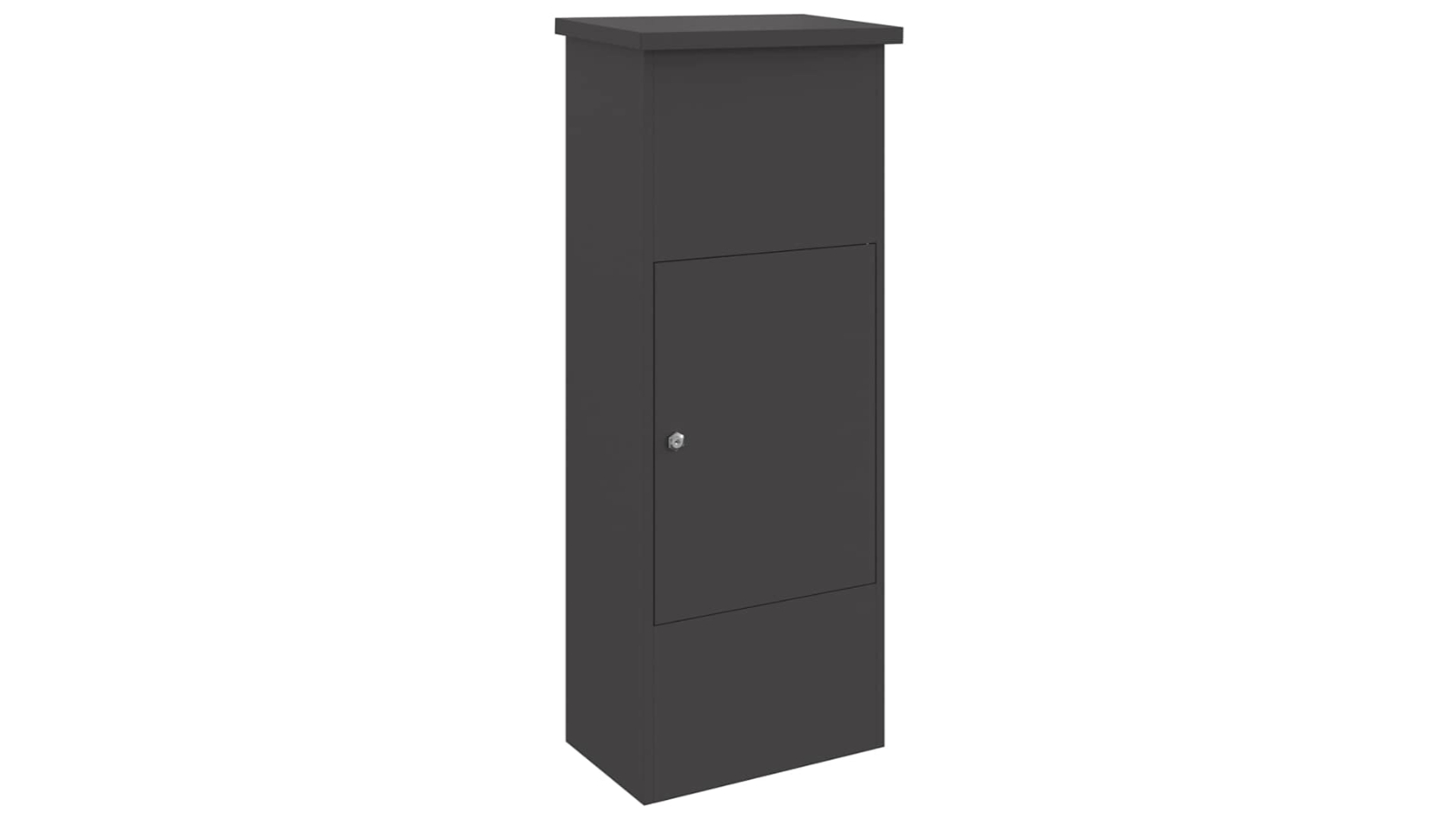 vidaXL 44.5 x 29 x 110.5cm Steel Parcel Drop Box with Storage - Black