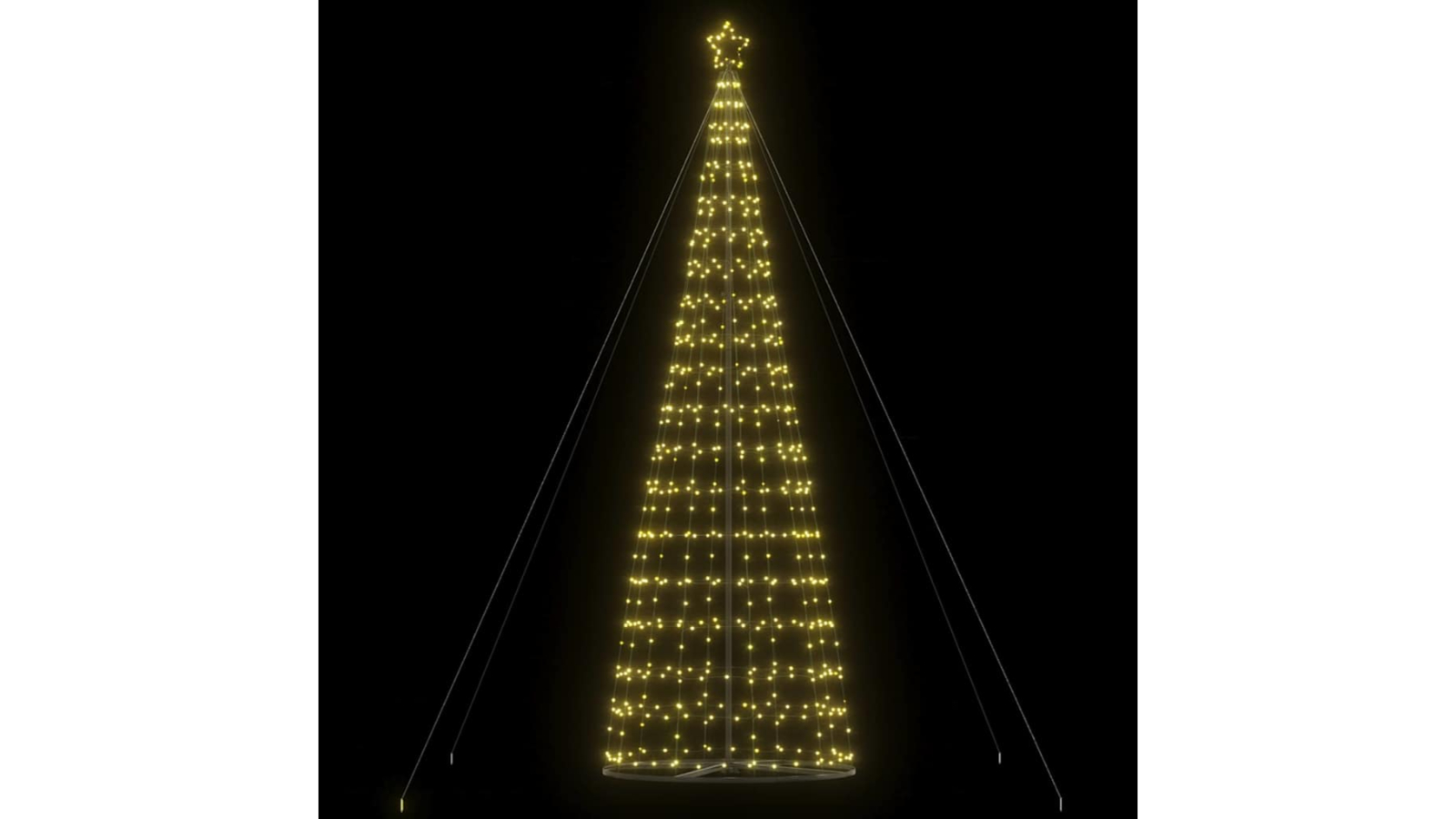 vidaXL 160 x 160 x 503cm Iron LED Christmas Tree - Warm White