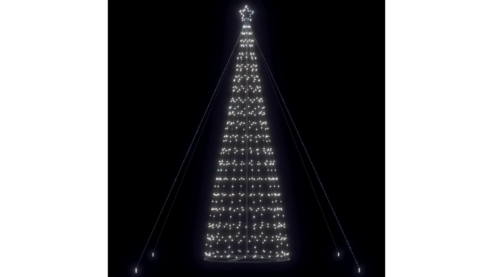 vidaXL 160 x 160 x 503cm Iron LED Christmas Tree - Cool White