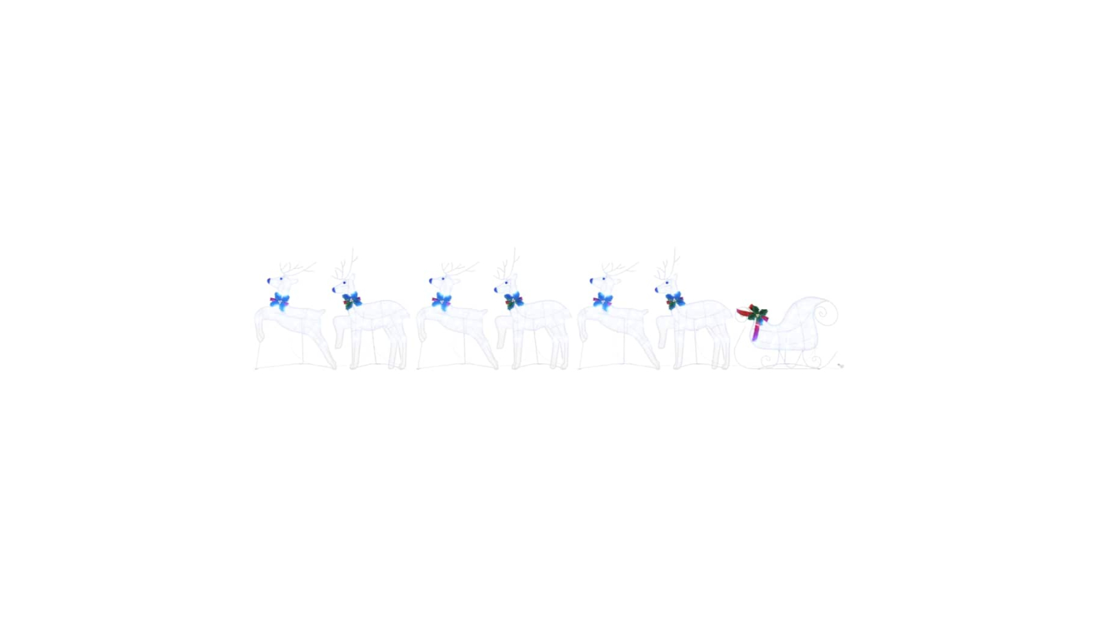 vidaXL 7 Piece Fabric LED Reindeer - White