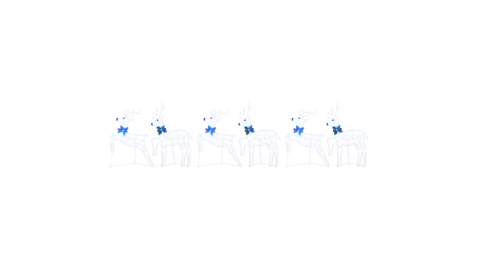 vidaXL 6 Piece Fabric LED Reindeer - White