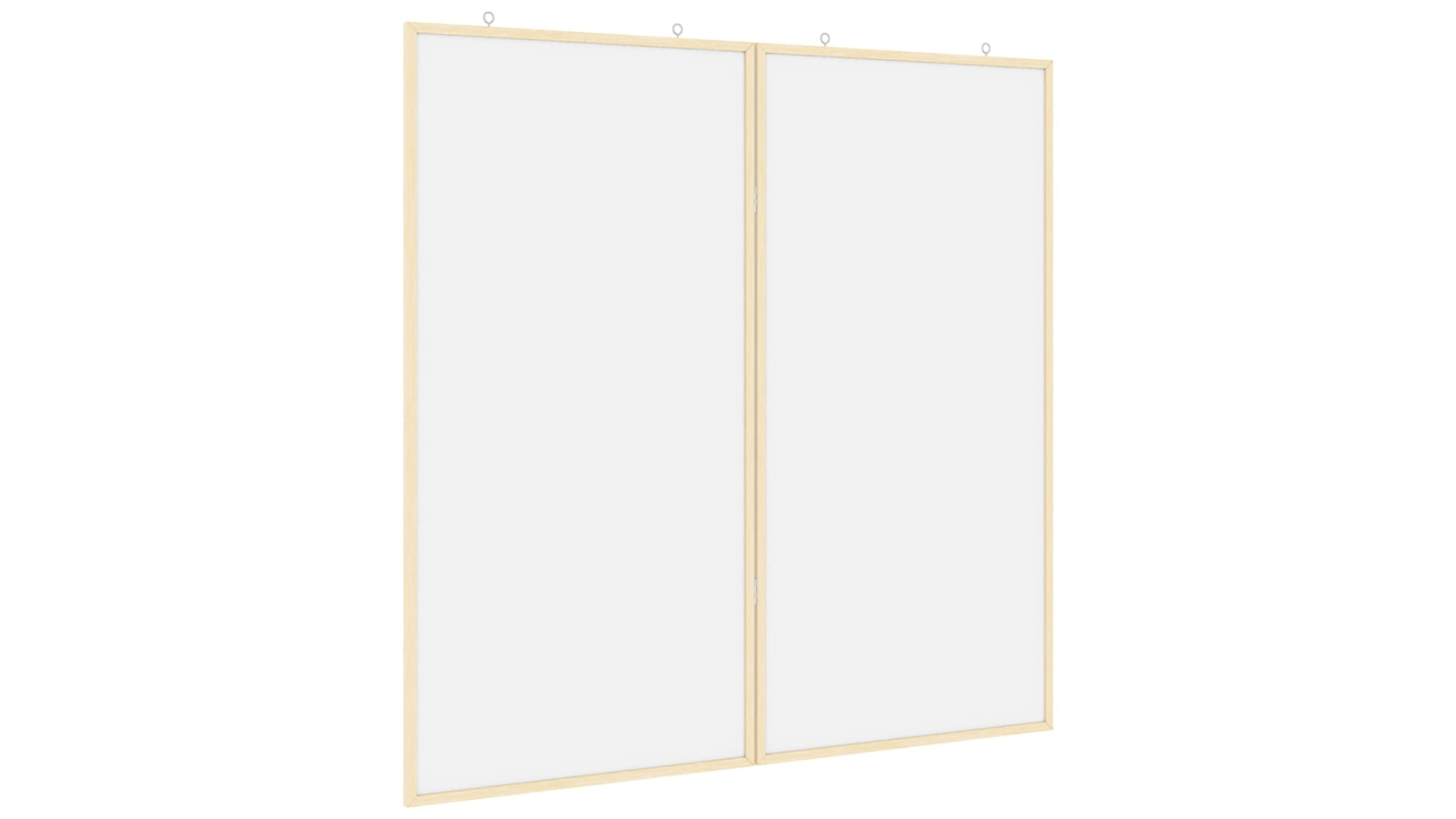 vidaXL White Solid Pine Wood Folding Bulletin Board - 100 x 100 x 1.4cm