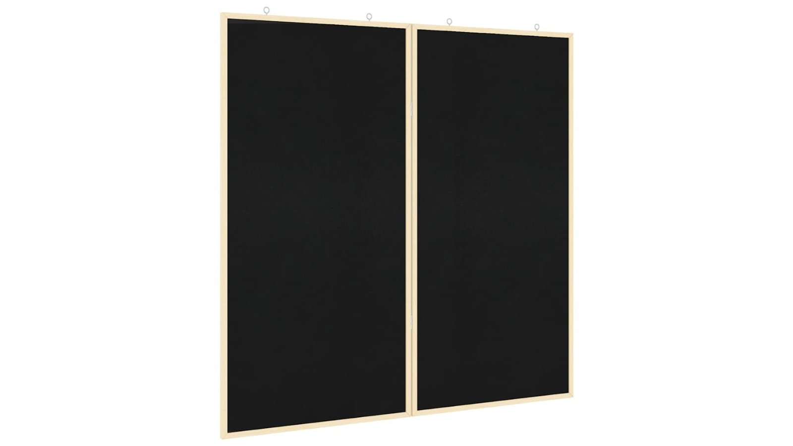 vidaXL Black Solid Pine Wood Folding Bulletin Board - 100 x 100 x 1.4cm