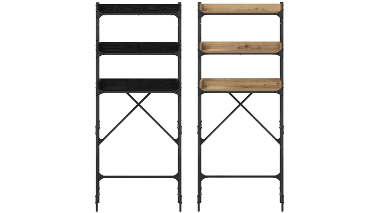 vidaXL  67 x 25 x 163cm Engineered Wood Washing Machine Shelf