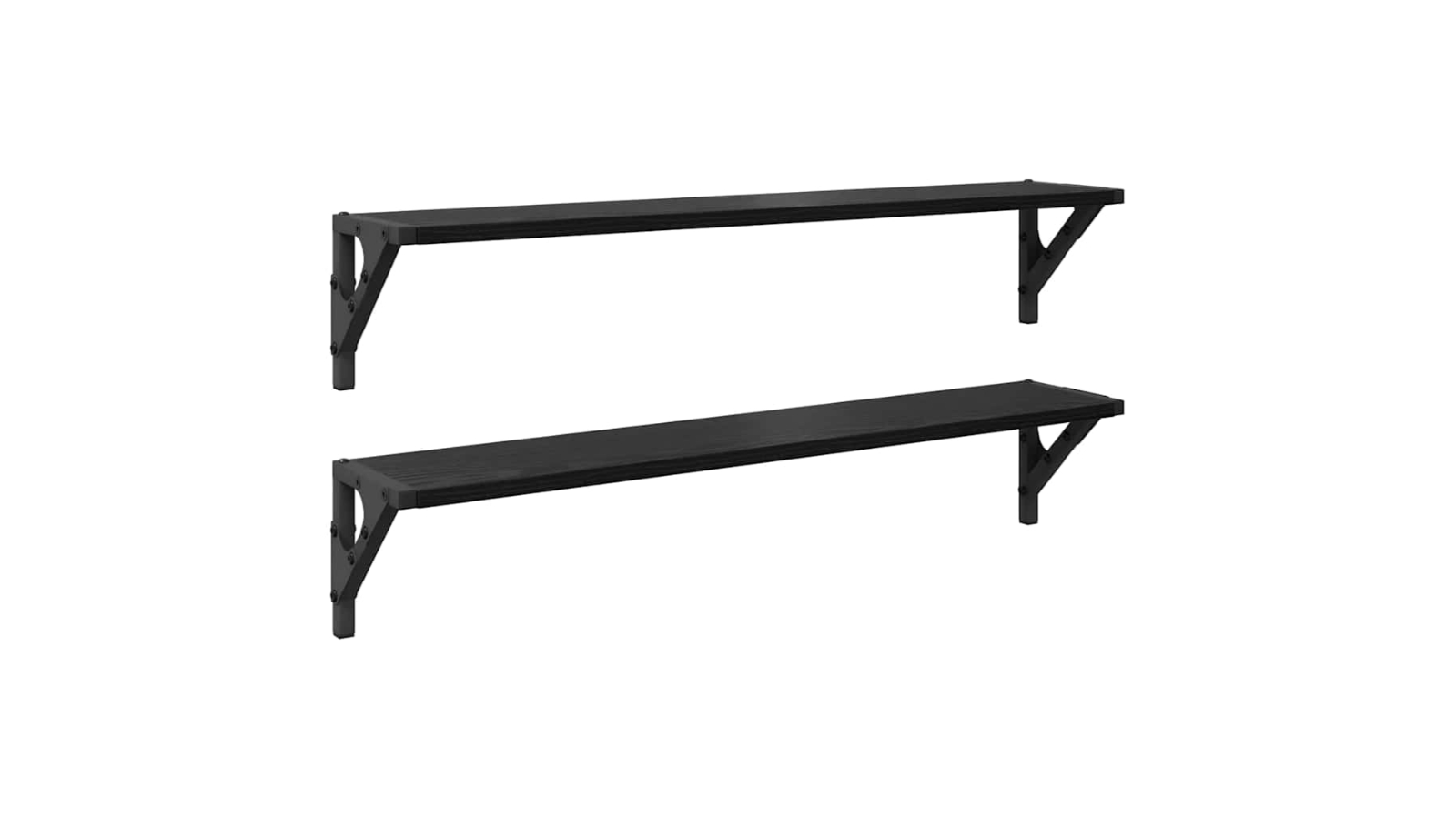 vidaXL 2 Piece Engineered Wood 80 x 15 x 15.5cm Wall Shelf - Black Oak