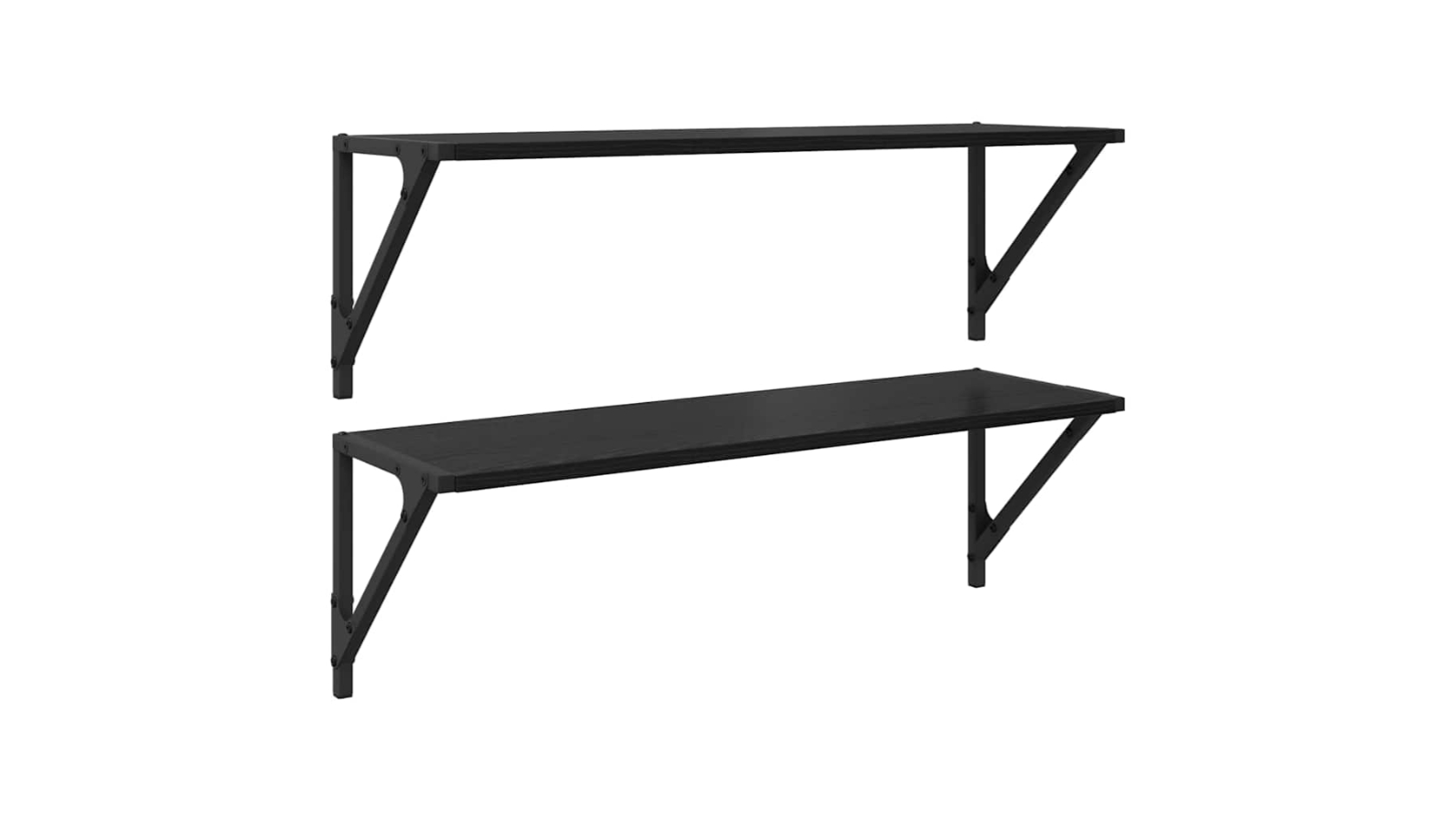 vidaXL 2 Piece Engineered Wood 80 x 25 x 25.5cm Wall Shelf - Black Oak