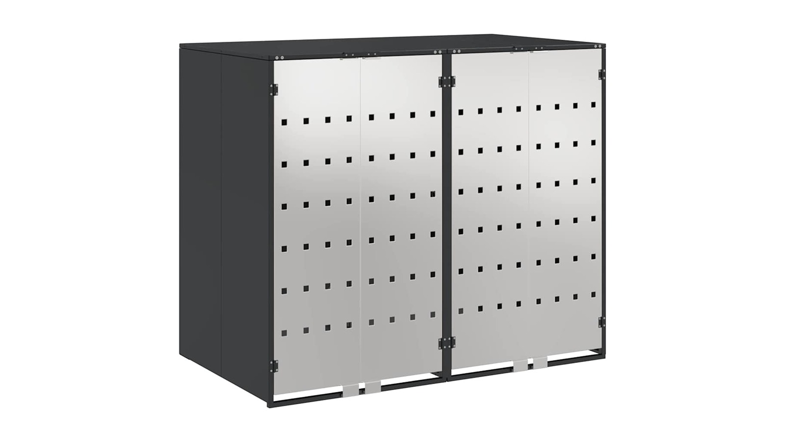 vidaXL Anthracite 340 x 77.5 x 115.5cm Wheelie Storage for 3 Bin