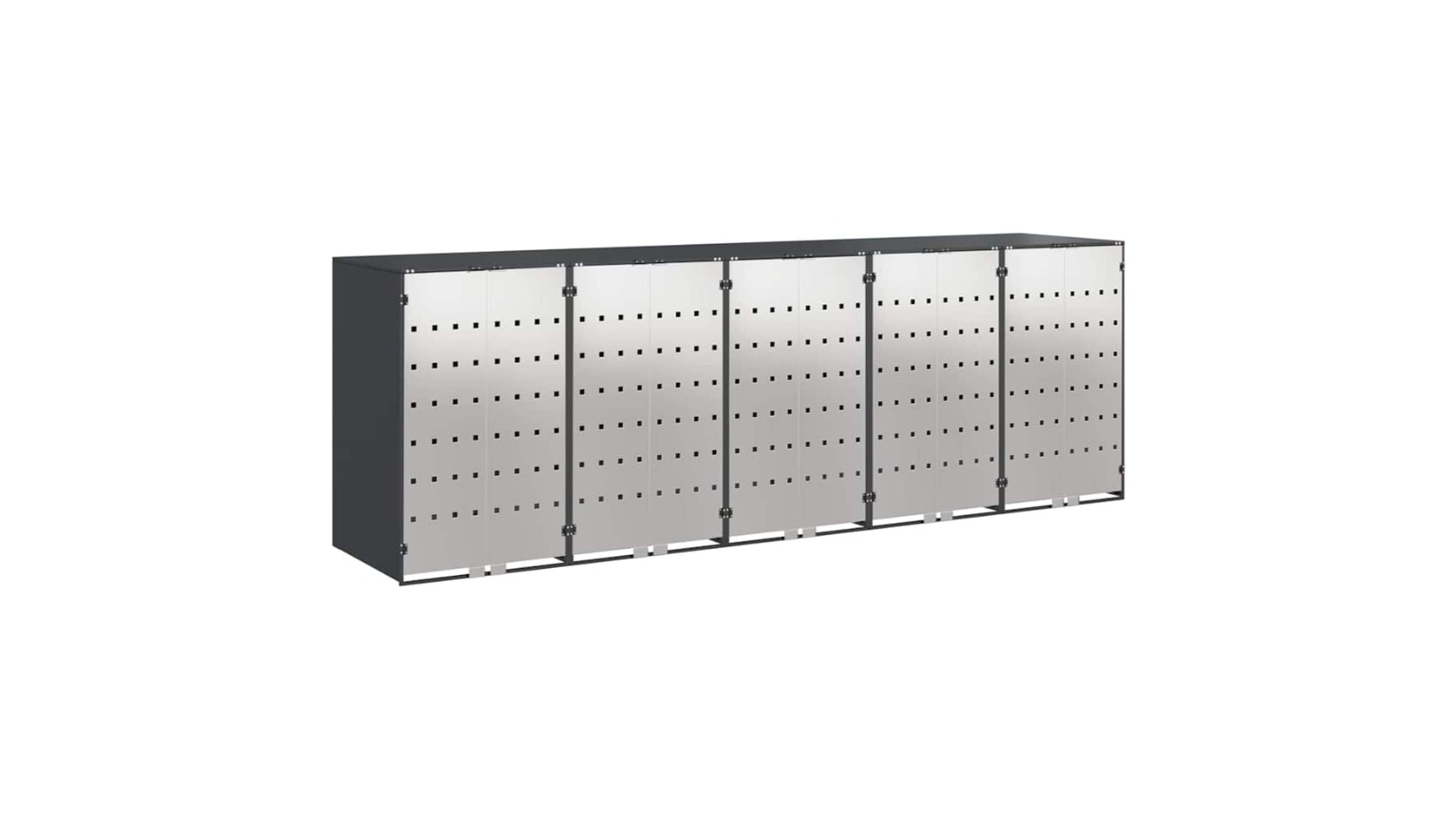 vidaXL Wheelie5 Bin Storage Stainless Steel Anthracite
