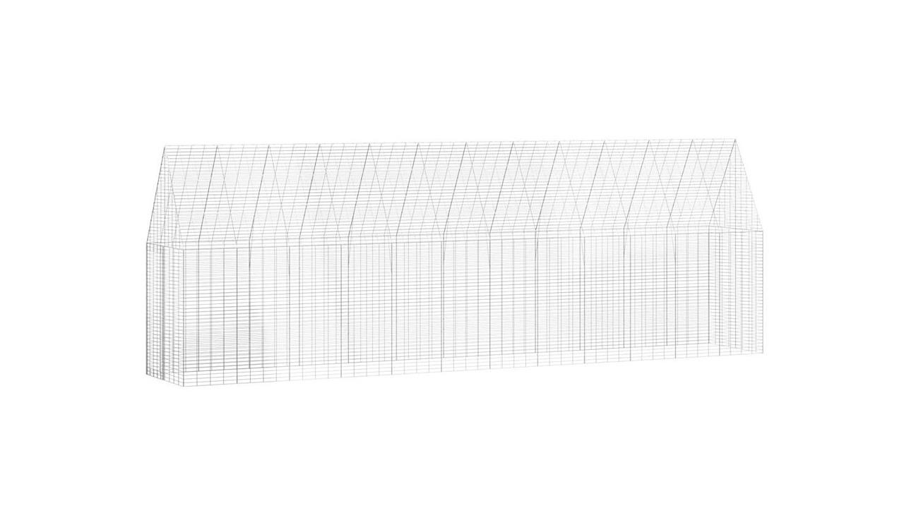 vidaXL 2 Piece Silver Galvanised Steel 600 x 100 x 210cm Chicken Cage