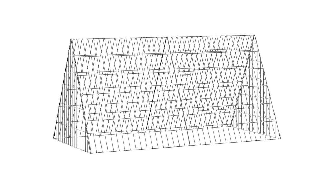 vidaXL Silver Galvanised Steel Chicken Cage - 110 x 55 x 55cm