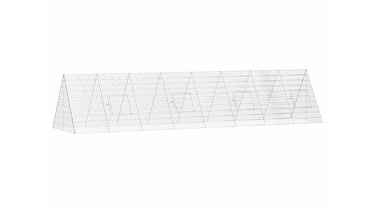 vidaXL Silver Galvanised Steel Chicken Cage - 430 x 100 x 85cm