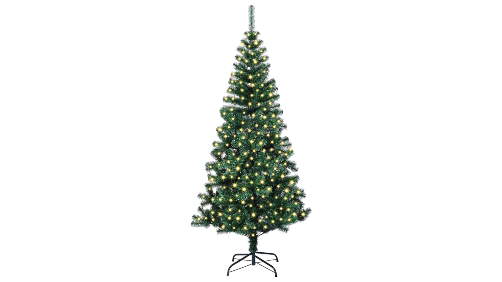 vidaXL Green PVC and Metal Artificial Pre-lit Christmas Tree - 240cm